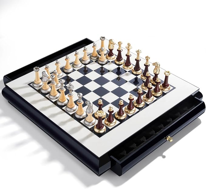 AMEROUS 16 Inches Wooden Chess Set, Large Size Board - Image 3