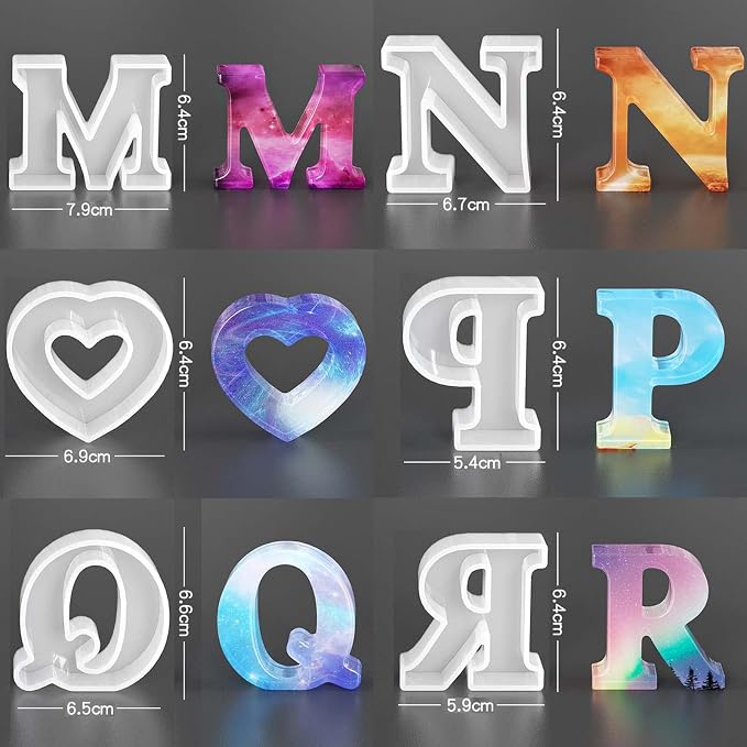 Letter Mold 2.5 inch 26 Pack Letter Mold Letter Resin Mold Alphabet Candle Mold - Image 5