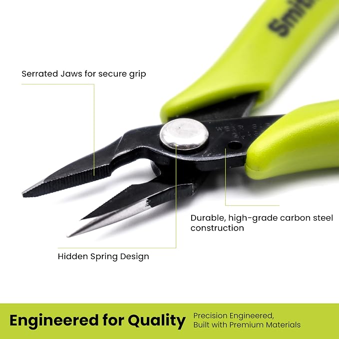Smithology 5.3" Mini Needle Nose Pliers 3-Pack | Precision Long Nose Pliers - Image 2
