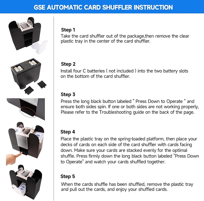 GSE Games & Sports Expert 6-Deck Automatic Card Shuffler, Battery-Operated - Image 5
