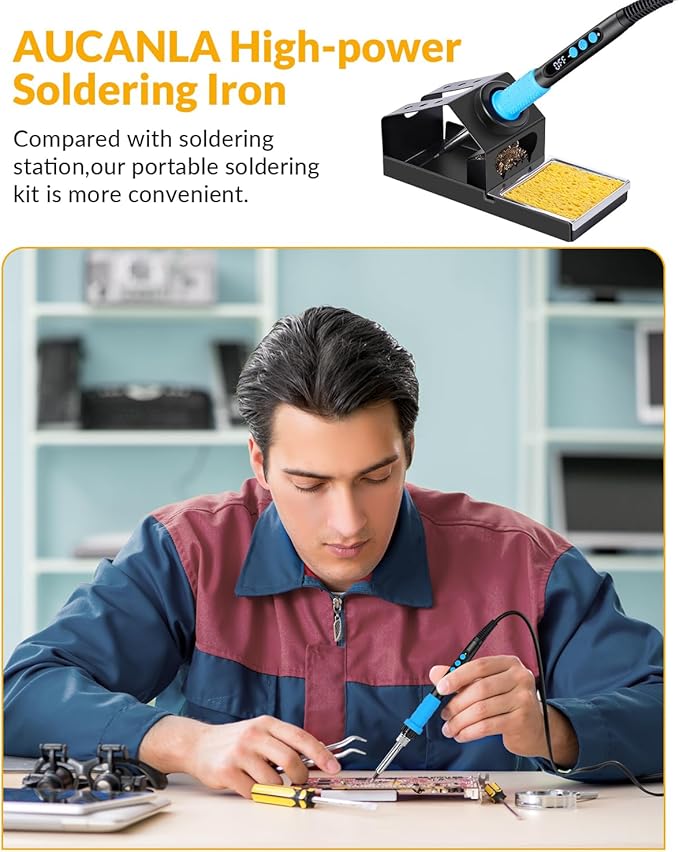 Soldering Iron Kit, 100W High Power Soldering Iron, Fast Heating, Digital - Image 7