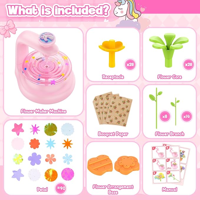 cosone Crafts Kits for Kids Ages 4-8, DIY Fabric Flower Bouquet Kit for 5 6 7 8 - Image 2