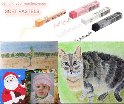 6pcs Square Black Soft Pastel Set, Professional Artist's Sketching Chalk - Image 5