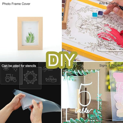 5 Pack 12x12x.02” Clear Plastic Sheet, Plexiglass Craft Plastic Sheets PET - Image 6