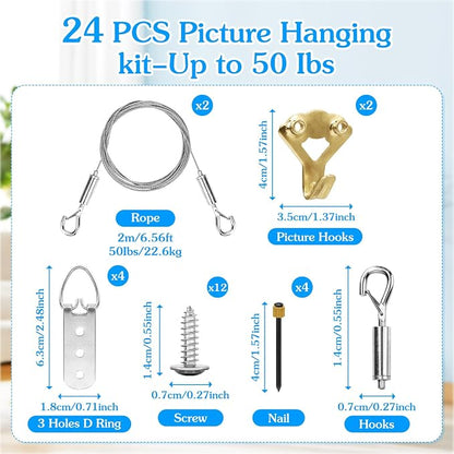 2 Pack Picture Hanging Wire Kit, Heavy Duty Picture Wire Kit - Image 3