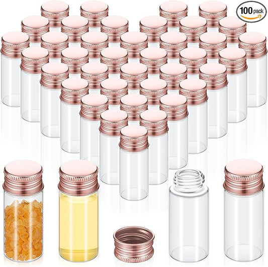100 Pcs Small Clear Vials Spice Mini Jars by Didaey