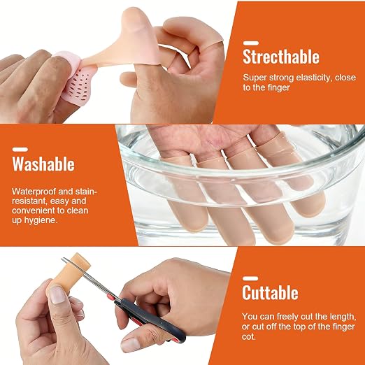 30 Pcs Gel Finger Protectors, Toe Caps Silicone Fingertips Protection, Reusable - Image 6