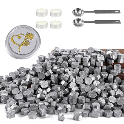 Yoption 360 Pcs Silver Octagon Sealing Wax Beads by Yoption