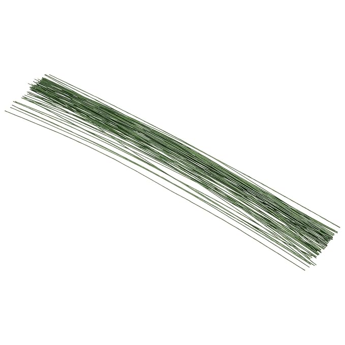 PATIKIL 24 Gauge 16" Floral Stem Wire, Dark Green by PATIKIL