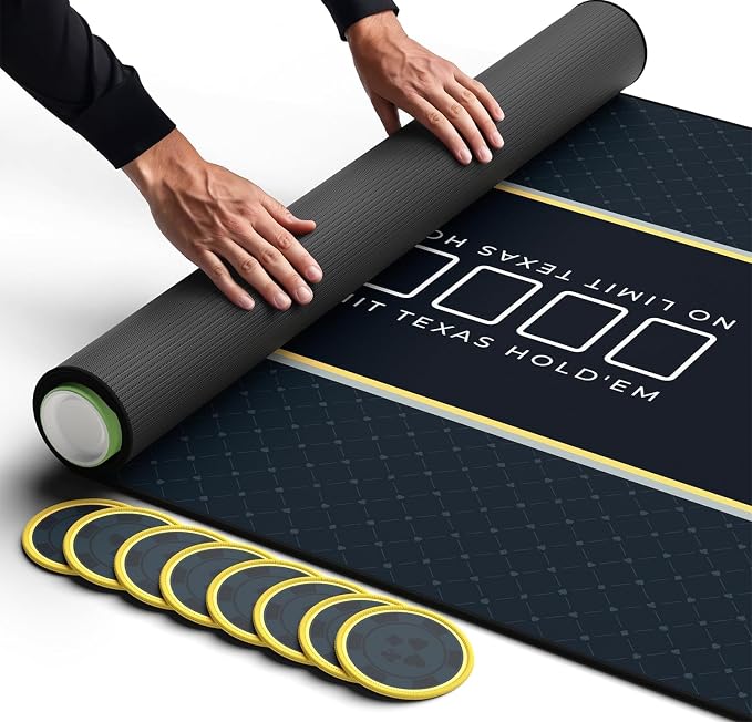 Newverest Poker Table Top 70" x 35", Texas Hold'em Poker Mat by Newverest