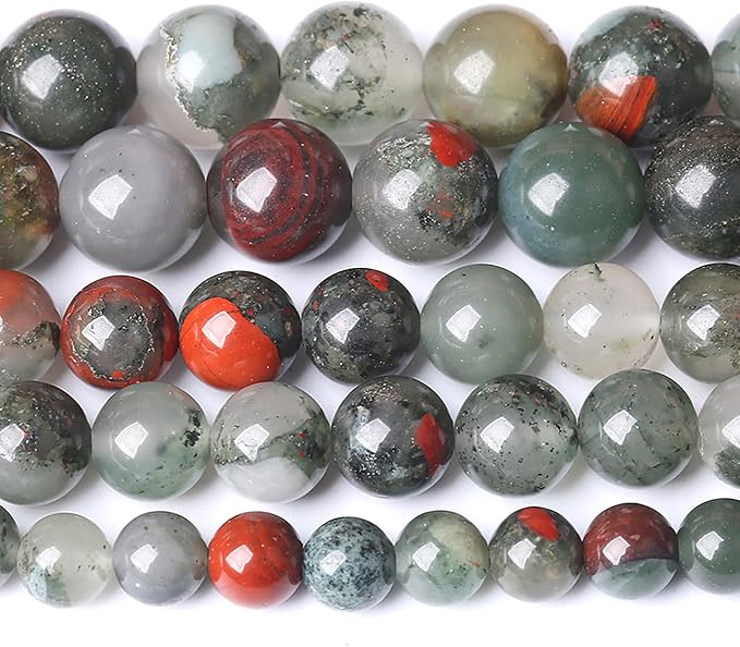 12MM Natural African Bloodstone Gemstone Round Beads Loose Spacer Stone Beads - Image 2