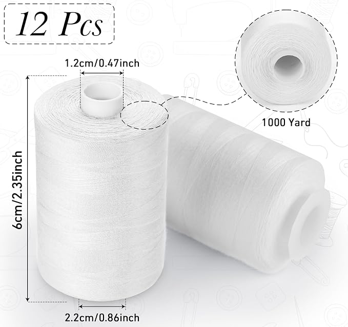 ilauke Thread for Sewing 12 Spools 1000 Yards Each, Polyester All Purpose - Image 3