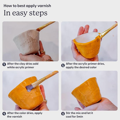 Sculpd Clear Glaze for Air Dry Clay and Acrylic Paint, Create Waterproof - Image 3