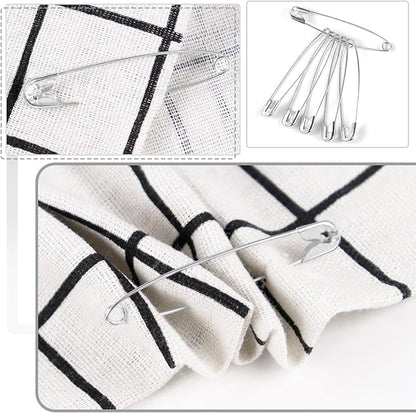 100 Pack Silver Safety Pins Assorted, Galvanized Steel Bulk Safety Pins - Image 6