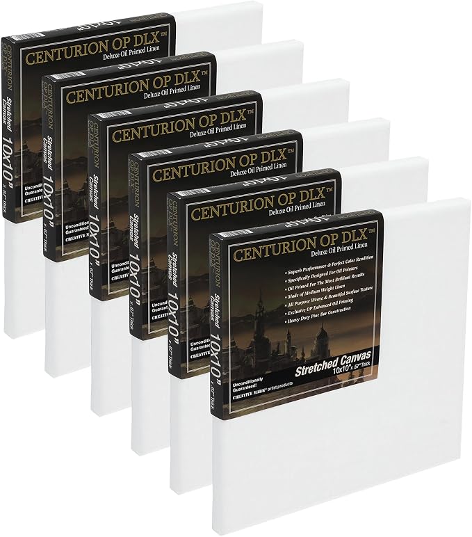 Centurion Deluxe Professional Oil Primed Linen Stretched Canvas, 11oz Linen by Centurion
