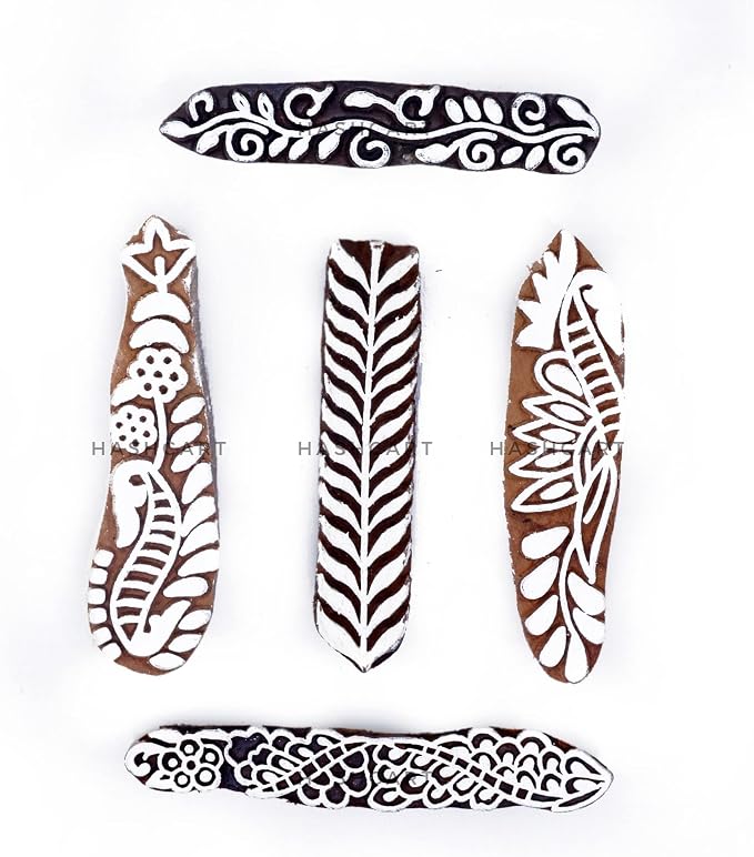 HASHCART® Pottery Printing Blocks Stylish Border Pattern Wooden Stamps - Image 2