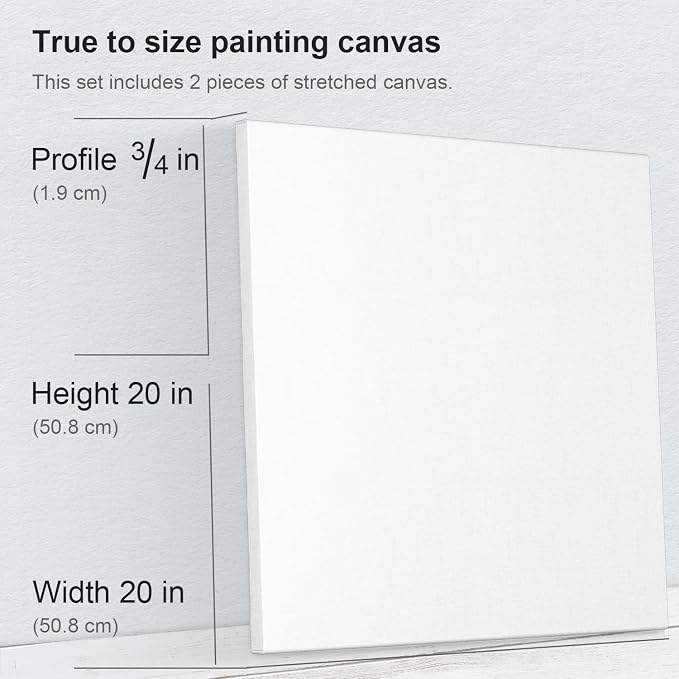 PHOENIX 20x20 Inch 2 Pack Artist Canvas - Image 2