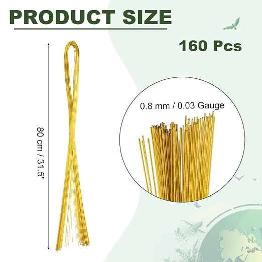 PATIKIL 32 Inch 22 Gauge Floral Stem Wire, 4 Pack/160 Pieces Bouquet Stem Paper - Image 2