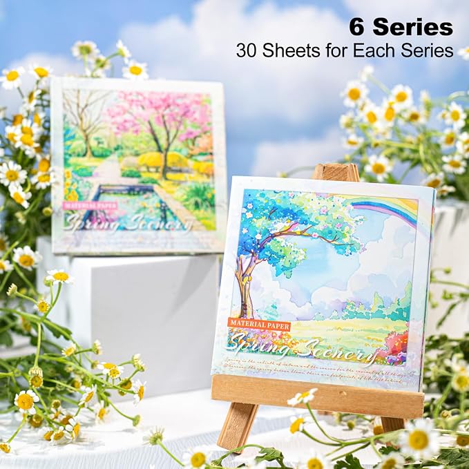 Spring Scenery Scrapbook Paper Set, Scrapbooking, DIY Crafts, and Art Supplies - Image 2