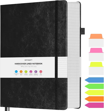 College Ruled Notebook, Large A4 Hardcover Leather Journal, 312 Numbered Pages by OFFIGIFT
