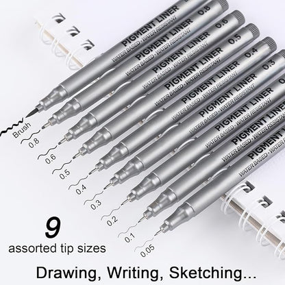Dyvicl Micro-Pen Fineliner Pens, Journaling, 9 Pack - Image 2