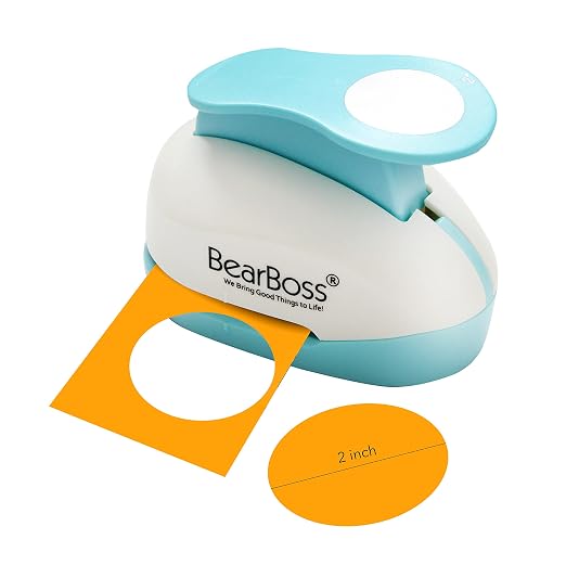BearBoss 2 Inch Circle Punch, Hole Punch Shapes, Paper Punch Set by BearBoss