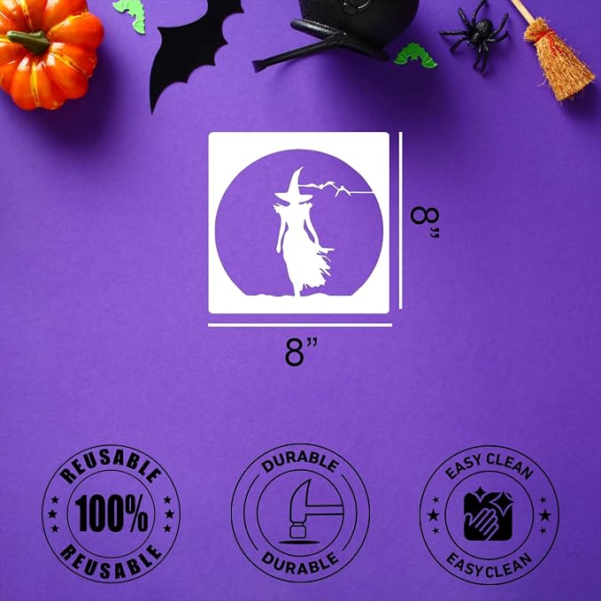 Halloween Stencils for Door Mats 8” Ghost Face Stencil Boo Trick or Treat - Image 2