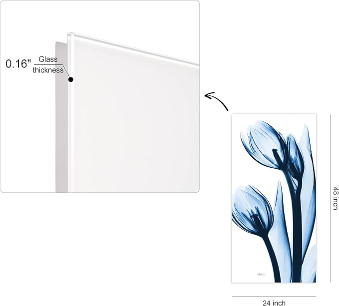 Empire Art Direct Frameless Tempered Glass Wall Art, Decorative Panel, Flower - Image 10