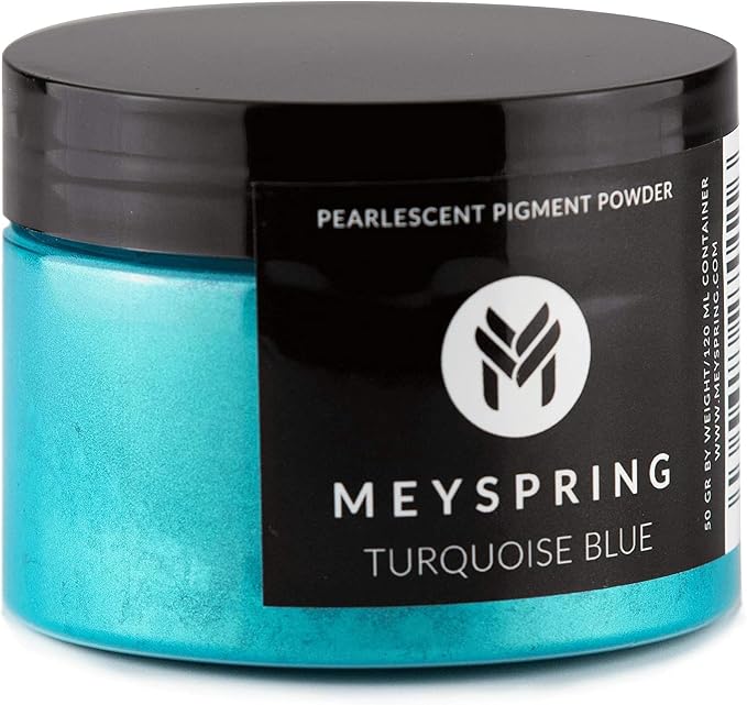 MEYSPRING Turquoise Blue Mica Powder - 50g - Epoxy Resin Color Pigment - Teal by MEYSPRING
