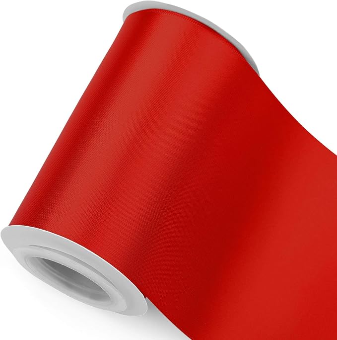 Humphrey's Craft 4 Inch Scarlet Red Double Faced Satin Ribbon by HumphreysCraft