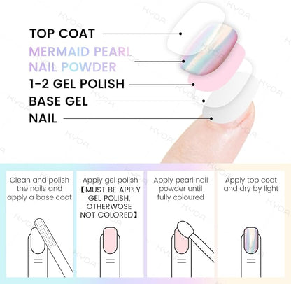 Ownest 4 Pcs Neon Chrome Nail Powder, Unicorn Chrome Nails Glitter Pigment - Image 2