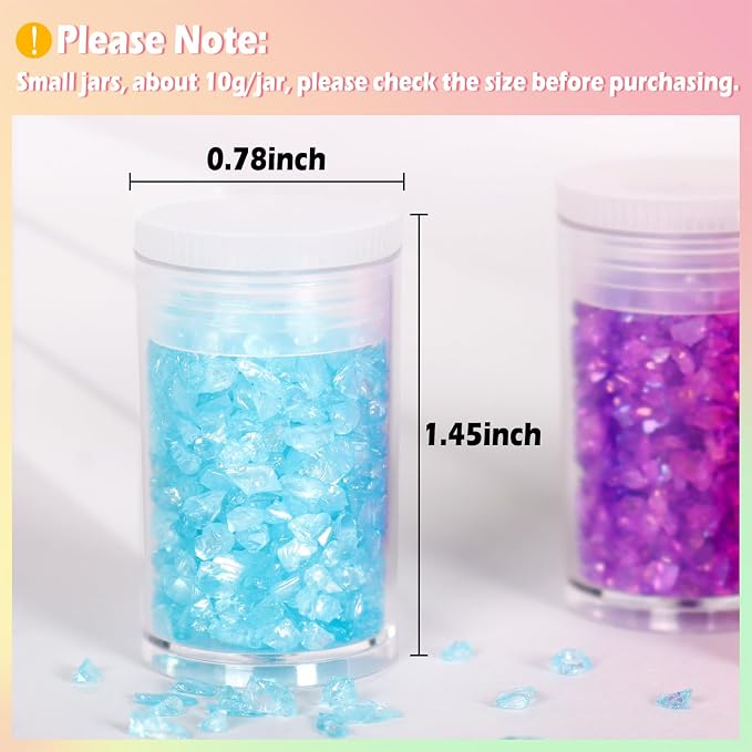 Matio 12 Colors Iridescent Crushed Glass, Irregular Chunky Glitter, Sprinkle - Image 2