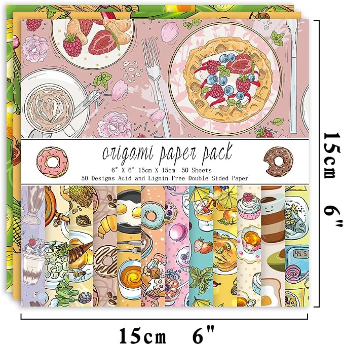 Origami Paper Kit 50 Sheets 70GSM 6 Inch Square Double Sided Color 50 Vivid - Image 2