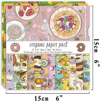 Origami Paper Kit 50 Sheets 70GSM 6 Inch Square Double Sided Color 50 Vivid - Image 2