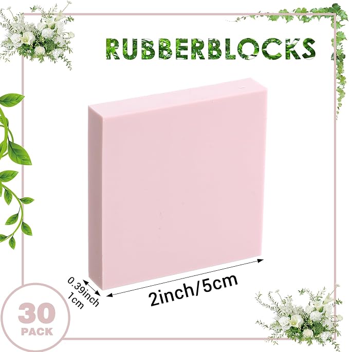 30 Pcs 2" X 2" Rubber Carving Blocks Linoleum Blocks - Image 2