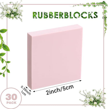 30 Pcs 2" X 2" Rubber Carving Blocks Linoleum Blocks - Image 2