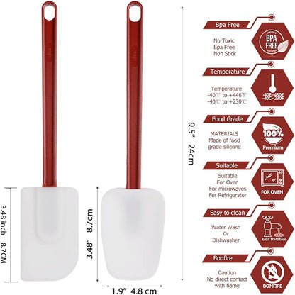 Silicone Rubber Spatula Set of 3, High Heat, Commercial - Image 2
