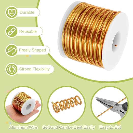 MECCANIXITY 9 Gauge Anodized Aluminum Craft Wire Bendable Bonsai Training Wire - Image 3