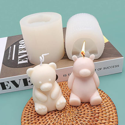 Cute Polar Bear Scented Candle Mold 2 Pack by ESEENSSiliconeMolds