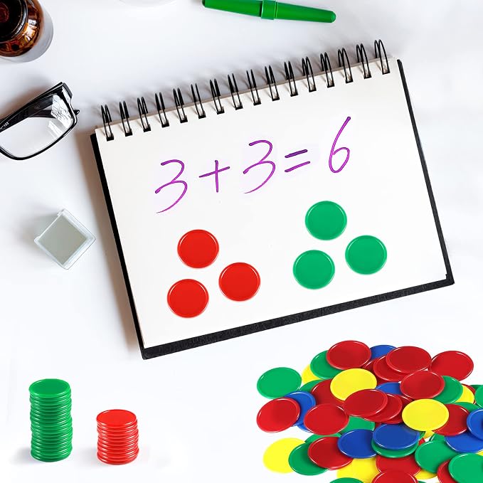 Coopay 1 1/2 Inches Plastic Poker Chips Learning Counters Disks Bingo Chip - Image 5