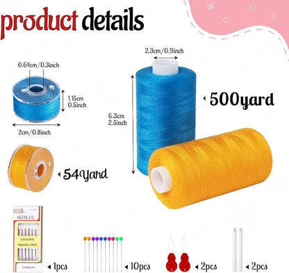 Thread for Sewing, 60 Colors Polyester Sewing Thread Spools, 500 Yard Prewound - Image 2