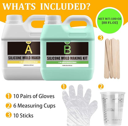 Silicone Molds Making Kit 100oz, Super Elastic 15A Silicone Rubber - Image 2