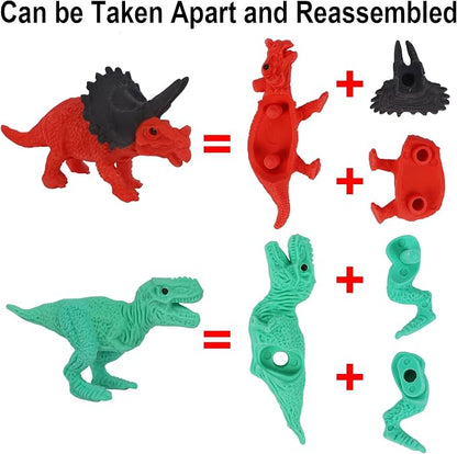 72 Pcs Animal Erasers for Kids, Dinosaur 3D Puzzle Eraser Bulk, Mini Dinosaur - Image 3