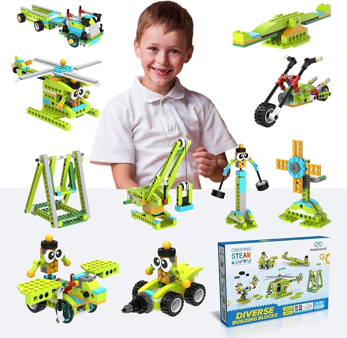 makerzoid Building Robot Kit, 370+ Educational DIY Building Blocks, 100+ Models by Makerzoid