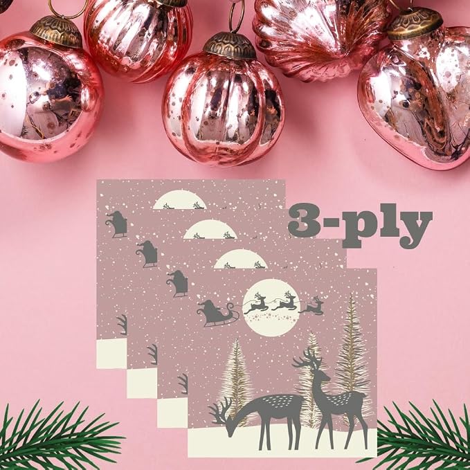 20-ct 13x13 Christmas Paper Decoupage Napkins, 3-Ply Servilletas Tissue Napkin - Image 3