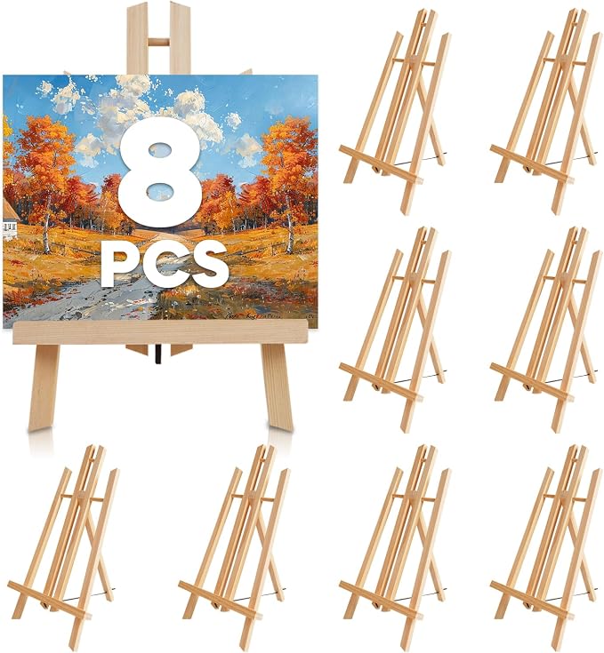 CONDA 8 Pack 16" Tabletop Display Easel, Portable A-Frame Tripod Display Easel by CONDA