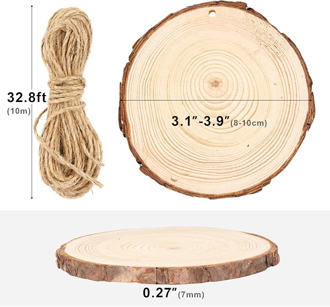 Falling in Art 3.1-4 Inches Natural Wood Slices Set - Image 2