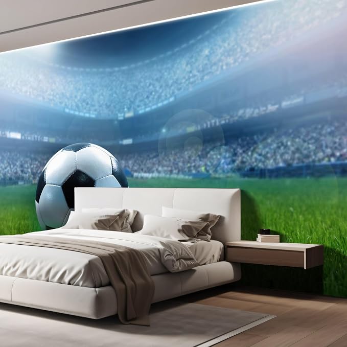 wall26 Wall Sticker/Wall Mural Close Up of a Football Ball on a Full Stadium - Image 4