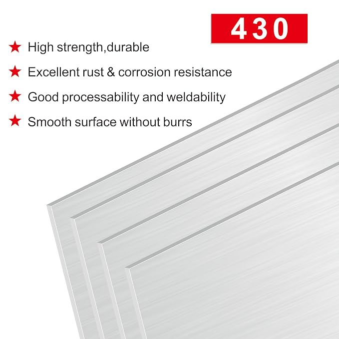 4PCS 8"x10"x1/32 Stainless Steel Metal Plates - Image 3