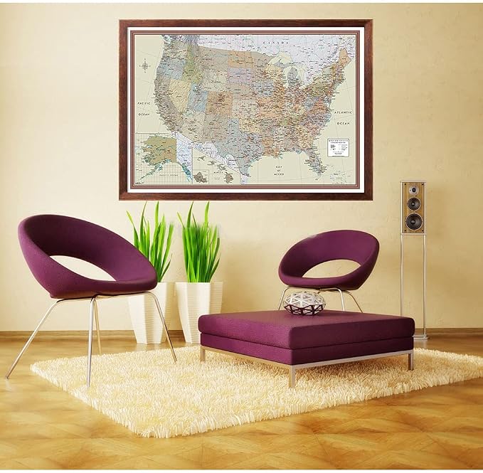 24x36 United States, USA Contemporary Premier Wall Map Poster - Image 6